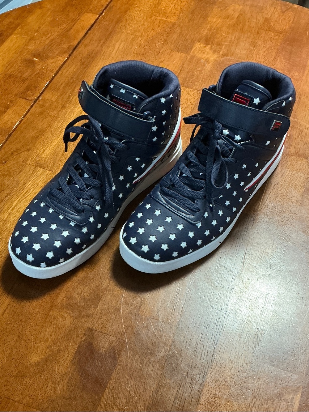 Fila Navy High-Top Star Print Sneakers